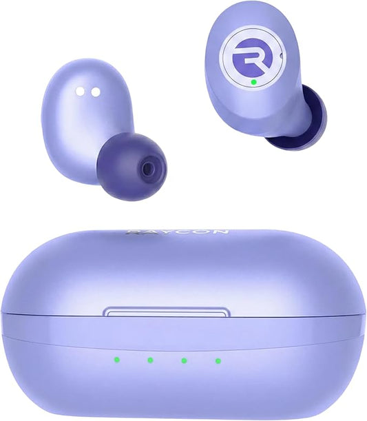Raycon Everyday Classic Bluetooth Wireless Earbuds + Microphone with Active Noise Canceling, Sweat & Water-Resistant Earphones, Ear Buds Wireless Bluetooth 32 Hours Playtime (Purple)