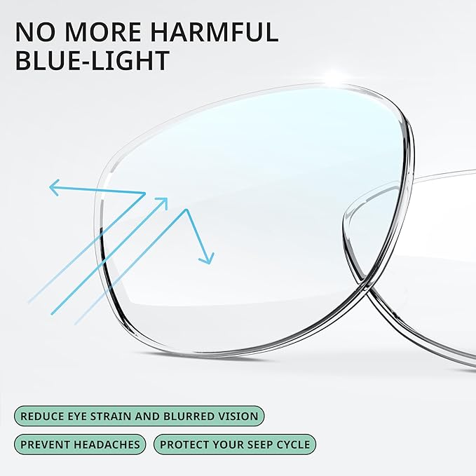 IBOANN Oversized Blue Light Glasses for Woman, Funky Fashion Glasses With Preppy Look, Reduce Screen Fatigue Computer Glasses