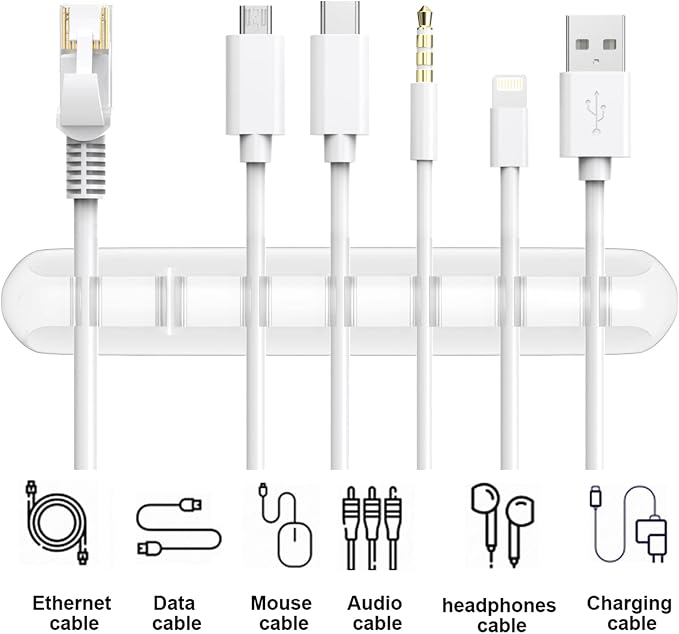 SOULWIT Cable Holder Clips, 3-Pack Cable Management Cord Organizer Clips Silicone Self Adhesive for Desktop USB Charging Cable Nightstand Power Cord Mouse Cable Wire PC Office Home - Image 3