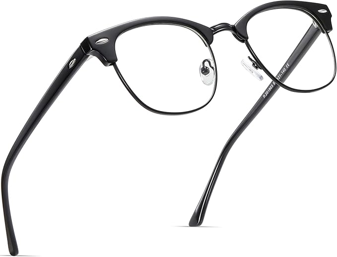 Blue Light Blocking Glasses Retro Semi Rimless UV400 Clear Lens Computer Eyewear For Men Women