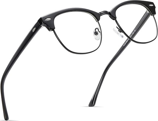 Blue Light Blocking Glasses Retro Semi Rimless UV400 Clear Lens Computer Eyewear For Men Women