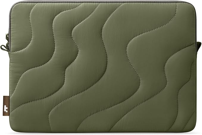 tomtoc 360 Protective Puffy Laptop Sleeve for 16-inch MacBook Pro M5 Pro/Max (2026) A3428 A3429, M4/M3/M2/M1 Pro/Max A3403 A3186 A2991, Quilted Design Soft Cute Puffer Bag Case for Dell XPS 16 Laptop