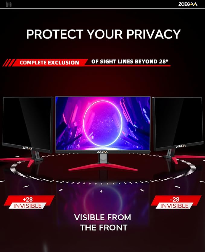 ZOEGAA 19 Inch 5:4 Computer Privacy Screen for Monitor, 19 inch Removable Anti Blue Light Glare Eye Protection Shield, Black Blackout Anti Spy Desktop Security Private Filter