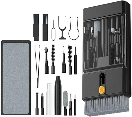 22 in 1 Precision Cleaning Kit ?€? Professional Electronic Device Cleaning Tools for Phone, airPods Headset, Keyboards, Cameras, Laptop & More (Black) by Unknown