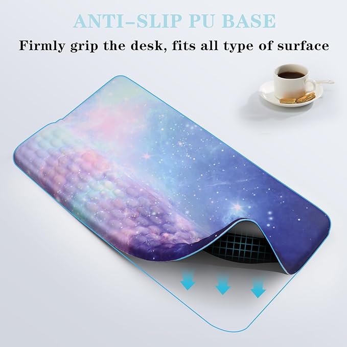 Ergonomic Keyboard Stand with Wrist Rest, Computer Wrist Support Pad, Tilted Keyboard Riser Holder Lift Tray with Wrist Pad, Easy Typing, Comfy Soft Memory Foam Desk Cushion for Office