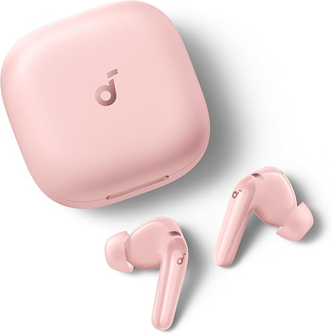 Soundcore P31i by Anker, Real-Time Adaptive Noise Cancelling, Hi-Res Sound, Translation Earbuds, 50H Playtime, Wireless Earbuds, Bluetooth Earphones, Spatial Audio, Fast Charging, IP55 (Pink)