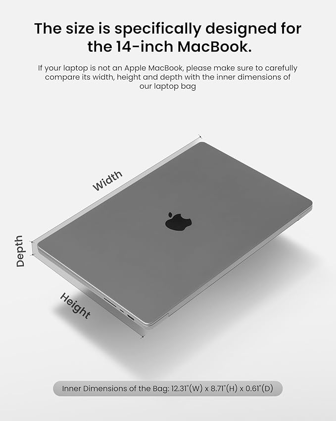 tomtoc 360 Protective Laptop Sleeve Designed for 2026 14-inch MacBook Pro M5/M4/M3/M2 Pro/Max, 13.8'' Surface Laptop AI PC, Water-Resistant Well-Organized Accessory Sleeve Case with Handle