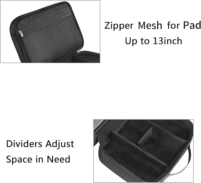 MATEIN Cable Organizer Bag, Large Travel Storage Bag Sturdy Tool Case with Handle for Phone Cord Electronics Accessories, Carrying Case for Tablet (Up to 12.9inch), Powerbank, Hard Drive, Black - Image 5