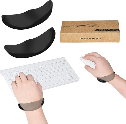 JIKIOU Left-Handed and Right-Handed Truly Ergonomic Wrist Rest for Mouse and Keyboard, Carpal Tunnel Support, Pain Relief, Anti-Fatigue, Easy Glide, Office Computer Laptop Gaming (Left+Right)