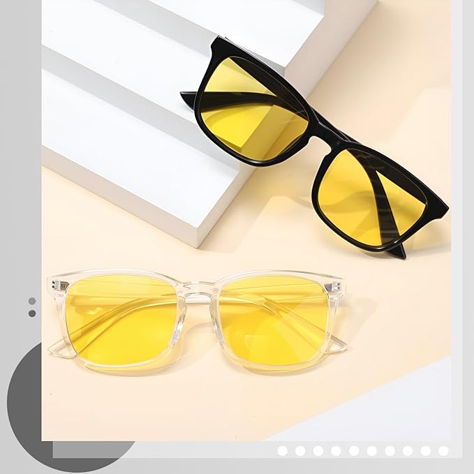 Polarized Sunglasses for Women Men, Night Driving Glasses Anti Glare Yellow Lens UV 400 for Day Night Use