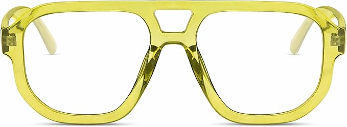 livho Retro Aviator Blue Light Blocking Glasses for Women Men with Soft Case, Trendy Rectangle Computer Eyeglasses