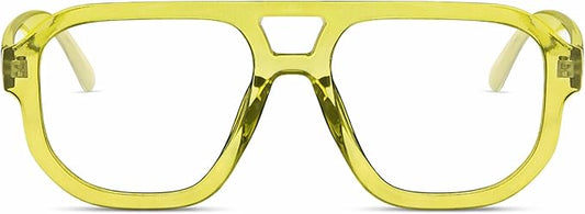 livho Retro Aviator Blue Light Blocking Glasses for Women Men with Soft Case, Trendy Rectangle Computer Eyeglasses