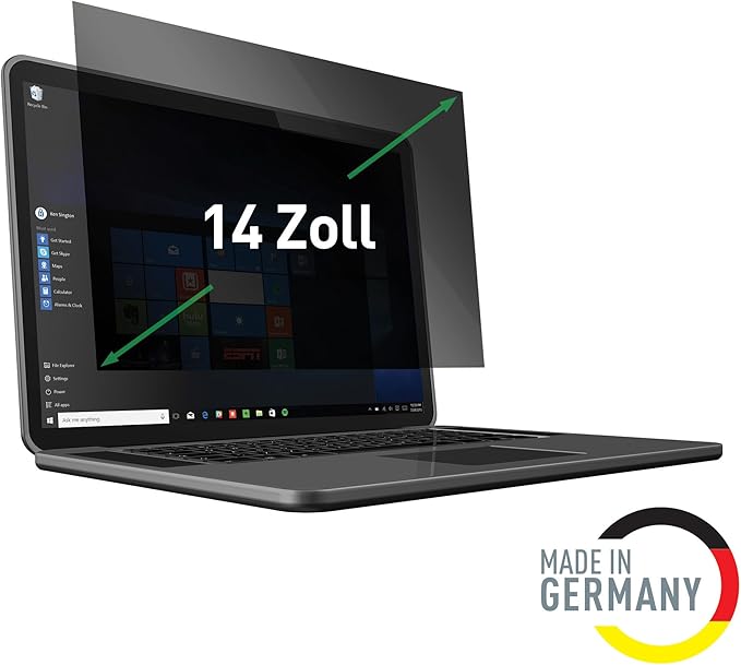 Leitz Laptop Privacy Filter 14 Inch (16:10), Removable Protective Film for Laptops, with Blue Light Filter and Anti-Glare Protection, Can be Used on Both Sides, Touchscreen Compatible, Made in Germany