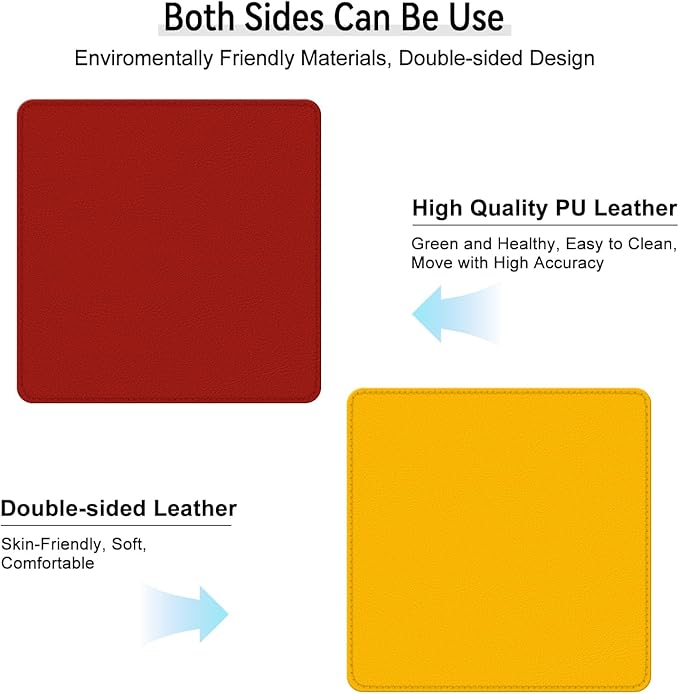 Dual Sided Leather Desk Mat - Waterproof Desk Pad - Ideal for Large Mouse Pad and Desk Mats on Top of Desks (red, 11"*8")