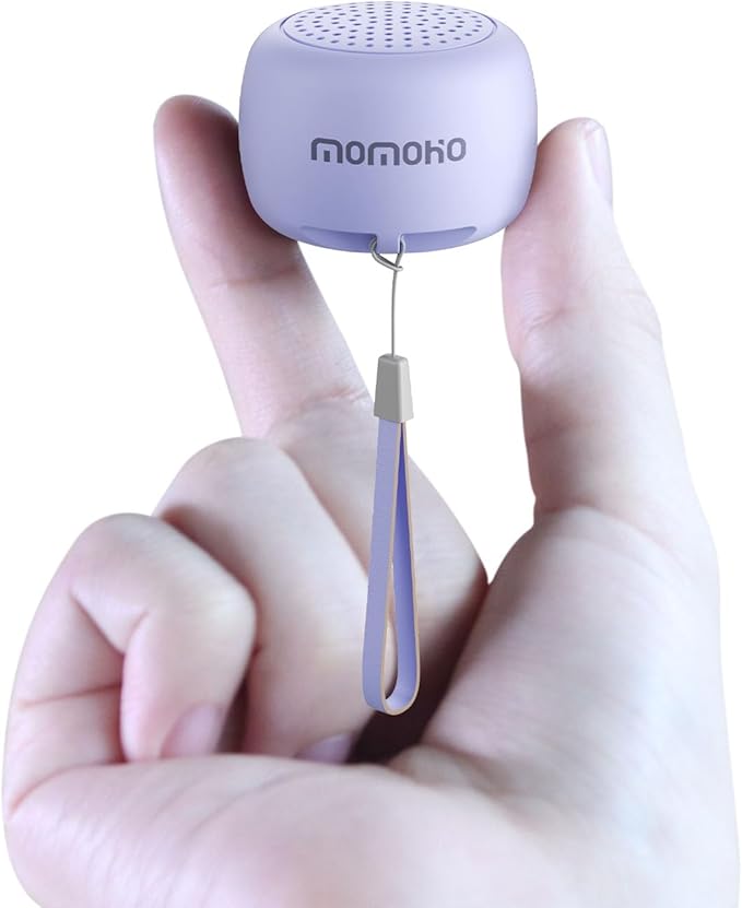 Mini Bluetooth Speaker, Tiny Portable Speaker with TWS, Small Wireless with Built in Mic, for Gift Travel Outdoor Laptop (Purple)