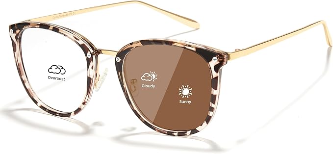 Cyxus Blue Light Glasses Photochromic Lens for Women, Fashionable Computer Glasses on Office Reduce Eye Strain Anti Migraine Great for Working Reading
