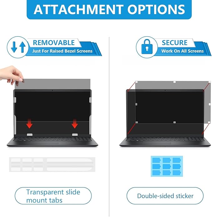 FILMEXT 14 Inch Laptop Privacy Screen Compatible with Lenovo Hp Dell Acer Asus Thinkpad Envy Xps -16:10 Aspect Ratio, Removable computer laptop privacy screen filter anti-blue light Anti Spy Shield