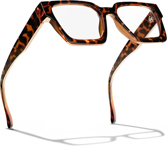 livho Oversized Eyewear Frame for Woman and Men - Rectangle Fashion Glasses for Computer, Chic Preppy Frame