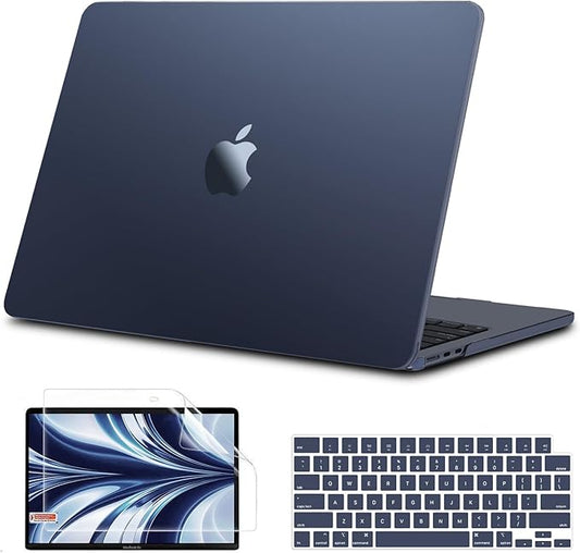 B BELK Compatible with MacBook Air 13 inch Case M5 2026 2025-2022 M4 M3 M2 A3449 A3240 A3113 A2681,[100% Official Color] [Slim Armor] Plastic Hard Shell Case for MacBook Air 13.6 inch, Midnight Clear
