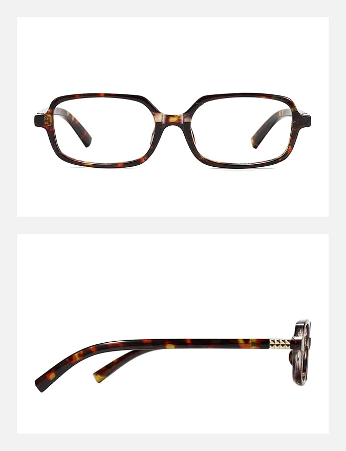 Slocyclub Square Blue Light Blocking Glasses for Women Men Vintage Rectangular Frame Eyeglasses Retro Small Square Glasses