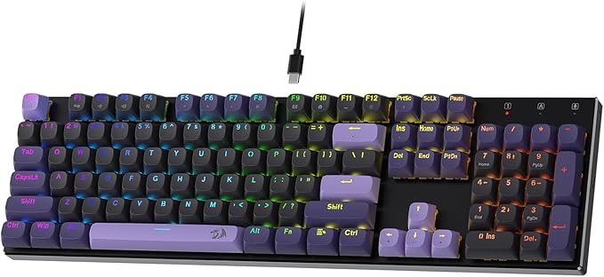 Redragon K556 HE Rapid Trigger Gaming Keyboard, 100% 104 Keys Wired Mechanical Keyboard w/Hyper-Fast Actuation, Dedicated Hall Effect Magnetic Switch, 2-Layer Noise Dampening, Original Aluminum Base