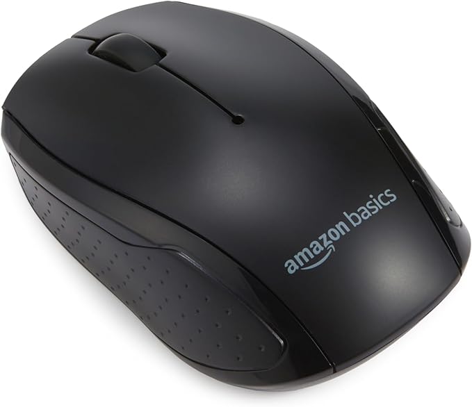 Amazon Basics 2.4GHz Wireless Keyboard and Mouse Combo Set, Quiet and Compact US Layout, Plug and Play, Unifying USB Receiver, Black