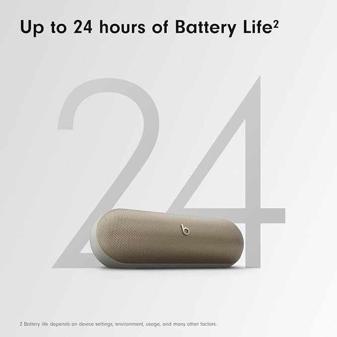 Beats Pill - Portable Bluetooth Speaker- Up to 24H Battery Life, Water Resistant, Bluetooth, Apple & Android Compatible, Seriously Loud Sound for Home, Outdoor and Travel- Champagne Gold