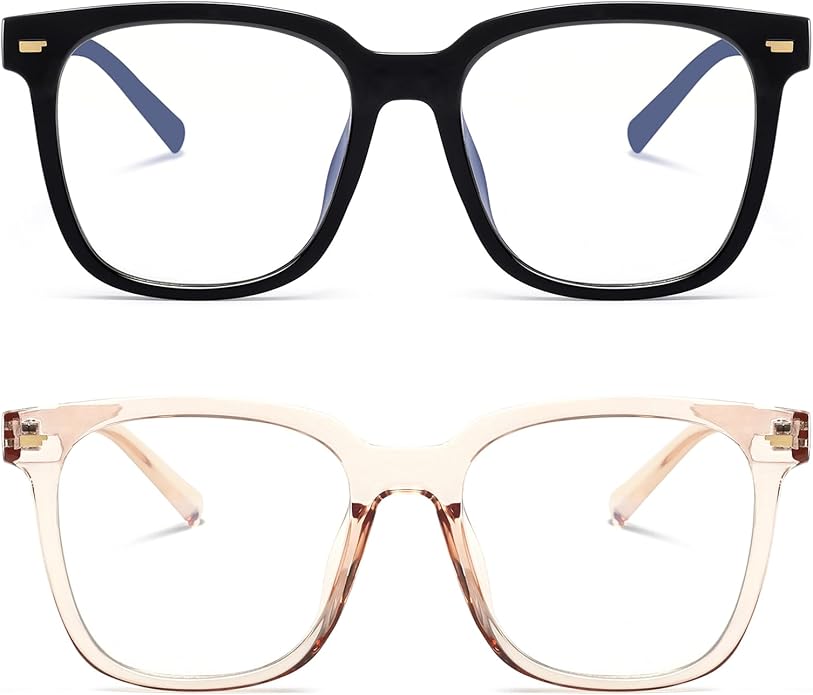 PANNER Oversized Square Blue Light Blocking Glasses for Women Men Anti Glare Reduce Eyestrain Computer Glasses