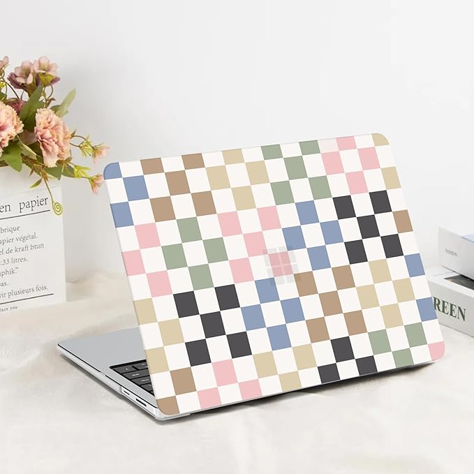 G JGOO Case for Microsoft Surface Laptop 15 inch Touchscreen Copilot + PC 2024 (7th Edition) Model 2037, Protective Plastic Hard Shell Case with Keyboard Cover & Screen Protector, Colorful Checkered