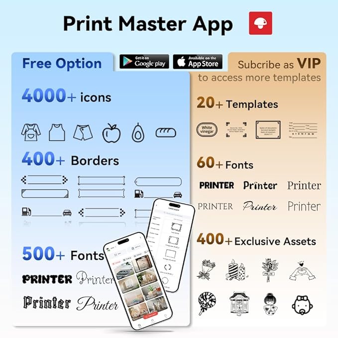 Phomemo Label Printer - M110 Label Maker with 3 Tapes, Mini Portable Barcode Label Printer for Retail, Address, Barcode, Home, for PC/Mac, iOS/Android, Ebony Black
