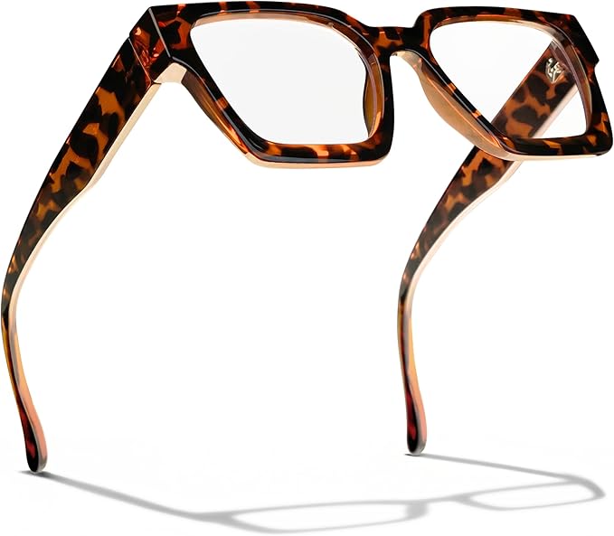 livho Oversized Eyewear Frame for Woman and Men - Rectangle Fashion Glasses for Computer, Chic Preppy Frame