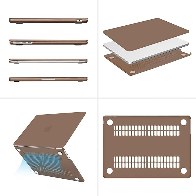MOSISO Compatible with MacBook Air 13 inch Case M5 2026 M4 2025 M3 M2 2024-2022 A3449 A3240 A3113 A2681,Hard Shell&Keyboard Cover&Screen Film&Pouch for MacBook Air 13.6 inch Case, Caramel Brown