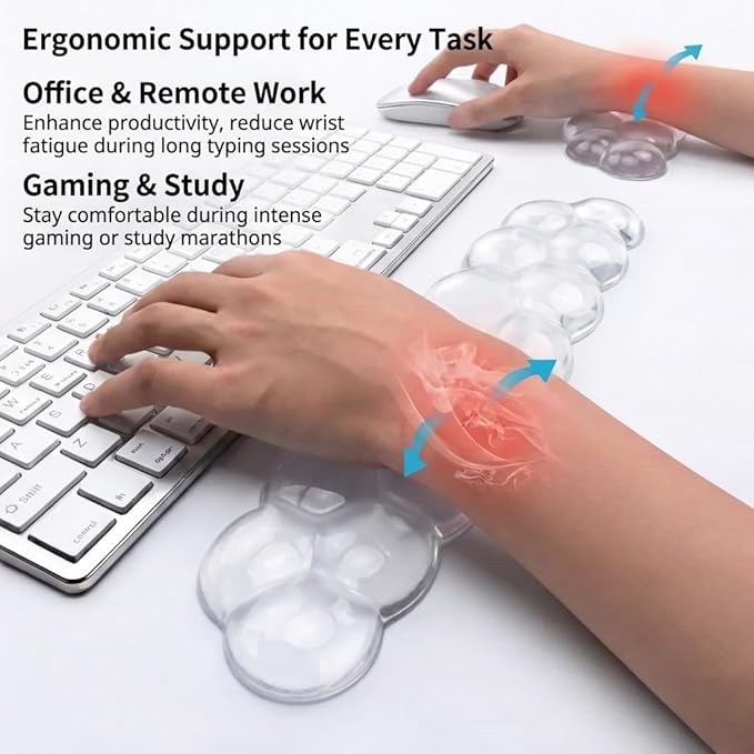 Ultimate Cute Ergonomic Wrist Rest – Instant Relief, Cloud-Like Comfort, Premium Silicone & TPU, Ultra-Soft, Durable, Gift-Boxed for Office, Study, Gaming & More