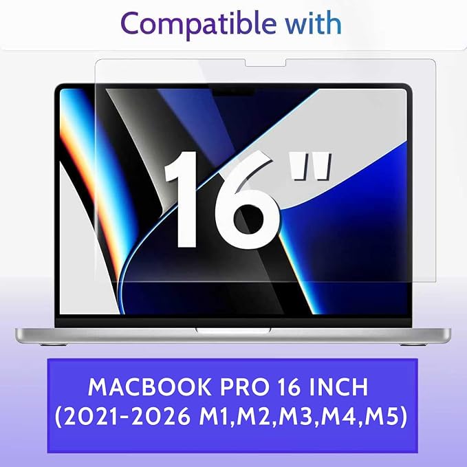 Peslv 3-Pack Anti Blue Light Screen Protector for MacBook Pro 16 Inch(2021-2026, M1, M2, M3, M4, M5), 16.2" Mac Laptop Glare Filter Uv Blocker Shield Cover Eye Protection Film