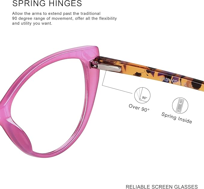 ANDWOOD Blue Light Blocking Glasses Women Bluelight Blocker Computer Cateye Clear Cat Eye Eyeglasses Frame AR003