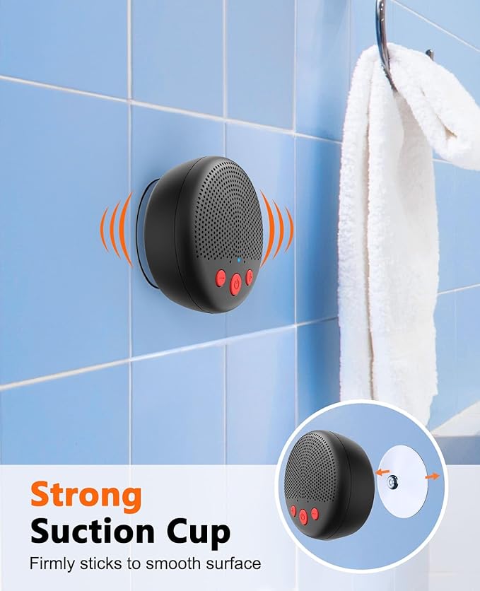 LENRUE Shower Speaker, Bluetooth Waterproof Speaker Wireless, Portable Speakers with Clear Loud Sound, Suction Cup, Lanyard, Ideas Gifts