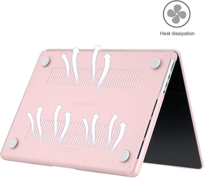 EooCoo Case Compatible with MacBook Pro 14 inch M5 2026-2021 M4 M3 M2 M1 Pro/Max Chip, Hard Shell Cases with Keyboard Cover, Screen Protector - Matte Pink