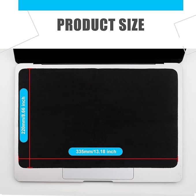2 Pack Microfiber Liner Cleaning Cloth 15" 16" MacBook Air/MacBook Pro Screen Keyboard Imprint Protection, Keyboard Protector Compatible with MacBook Air 15.3"/MacBook Pro 15"/MacBook Pro 16"-(Bk+Gy)
