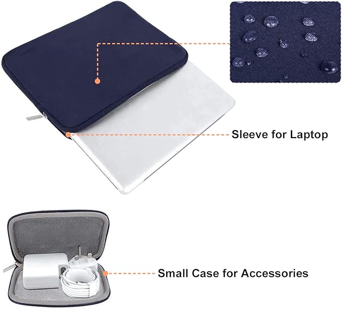 MOSISO Laptop Case 13 inch, 13 inch Laptop Sleeve Bag Compatible with MacBook Air M5 M4 M3 M2 M1 2026-2018 / Neo/Pro M2 M1 2026-2016, Neoprene Computer Sleeve Bag with Small Case, Navy Blue