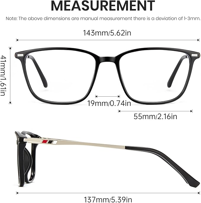 Cyxus Blue Light Blocking Glasses Photochromic Men Square Computer Gaming UV400 Protection 8208iT43