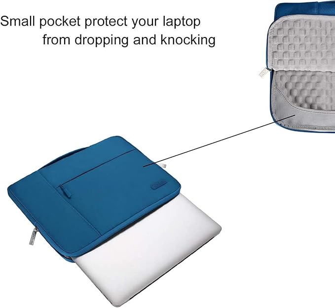 MOSISO Laptop Case 13.3 inch, 13-13.3 inch Laptop Sleeve with Handle Compatible with MacBook Air/Pro 13/Pro 14 M5 M4 M3 M2 M1,HP Dell ASUS Lenovo, Polyester Multifunctional Computer Bag, Lake Blue