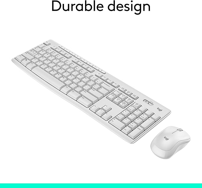 Logitech MK270 Wireless Keyboard and Mouse Combo for Windows, 2.4 GHz Wireless, Compact Mouse, 8 Multimedia and Shortcut Keys, 2-Year Battery Life, for PC, Laptop - White