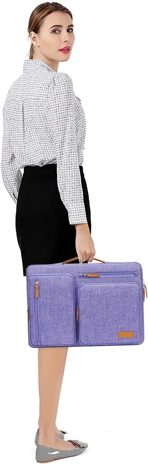MOSISO 12.9 inch Tablet Sleeve Case for iPad Pro 13 M4 & iPad Air 13 M3 M2, iPad Pro 12.9 M2 M1 6/5th with Magic Keyboard&Smart Keyboard Folio, Side Open Carrying Bag with 4 Zipper Pockets, Purple