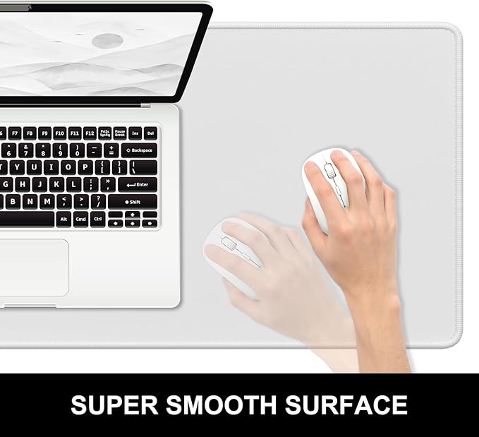 Hsurbtra Desk Pad, 32" x 16" Premium-Textured Desk Mat, Stitched Edge Anti-Slip Waterproof Rubber Mouse Pad, L Extended Computer Mat for Office Gaming Laptop Keyboard Space Gray