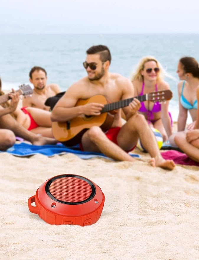 Kunodi Outdoor Waterproof Bluetooth Speaker, Wireless Portable Mini Shower Travel Speaker with Subwoofer, Enhanced Bass, Built in Mic for Sports, Pool, Beach, Hiking, Camping