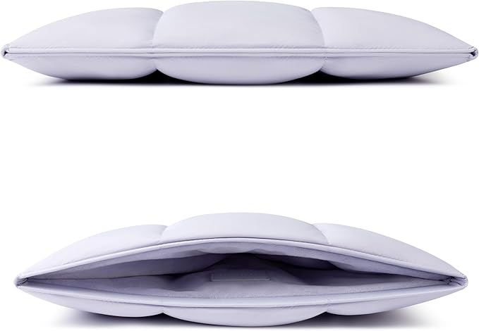 Comfyable Puffy Laptop Sleeve 15 16 Inch, Quilted Puffer Laptop Carrying Case for Women, Pillow Pouch Compatible for MacBook Air M5 & MacBook Pro M5 Pro/Max 2026, Lavender