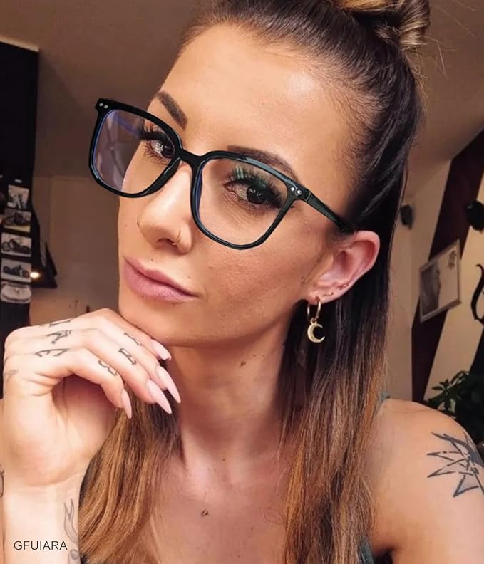 GFUIARA Blue Light Blocking Glasses for Women Men,Fashion Square Blue Blockers Glasses,Computer/TV/Phones/Gaming Glasses