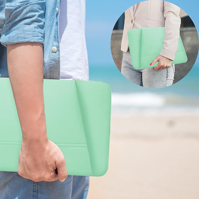 Laptop Sleeve Case 15.6 inch, Sturdy Portable Monitor Computer Laptop Case, Carrying Sleeve Bag 15.6'' with Pockets for MacBook PC Mac HP Lenovo Dell Asus Xbox Switch, Light Blue