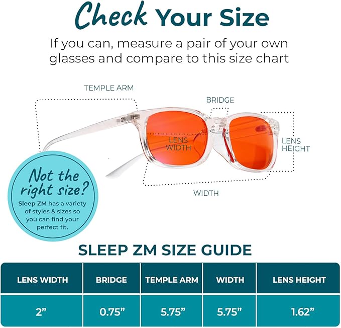 Sleep ZM Blue Light Blocking & Light Sensitivity Glasses - 8 Lens Types for Comfort, Relaxation, Sleep & Relief - 50+ Styles