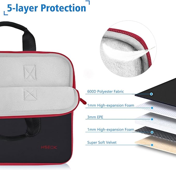 Hseok Laptop Sleeve 13.3-14 inch Case with Small Pouch, Neoprene Computer Bag Compatible with MacBook Neo/Pro 14 M5/M4/M3/M2/M1, Mac Air/Pro 13.3, XPS 14 and Most 13-14 inch Notebooks,B01K02